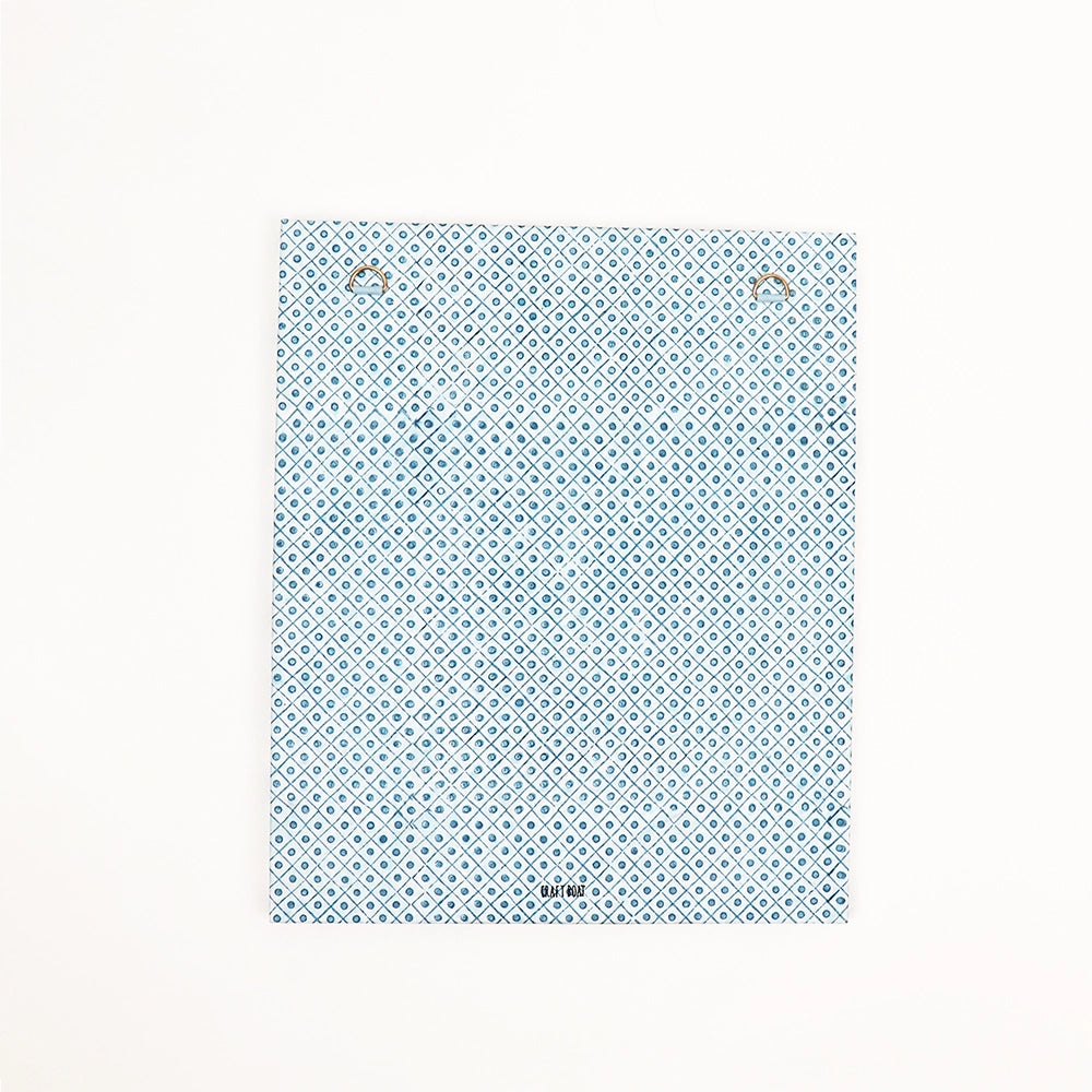 Indigo Block-Printed Wall Picture Frame - Robin & Peony Blue