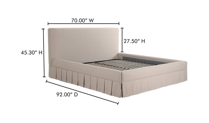 Maren Queen Storage Bed - Beige
