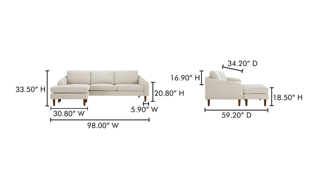 Quinn Sectional Sofa - Oatmeal