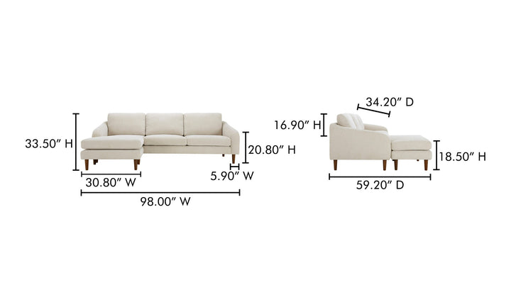 Quinn Sectional Sofa - Oatmeal