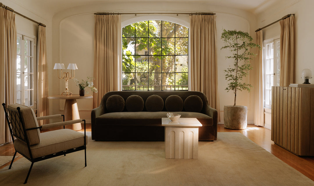 Rialto Sofa - Dark Green Faux Mohair