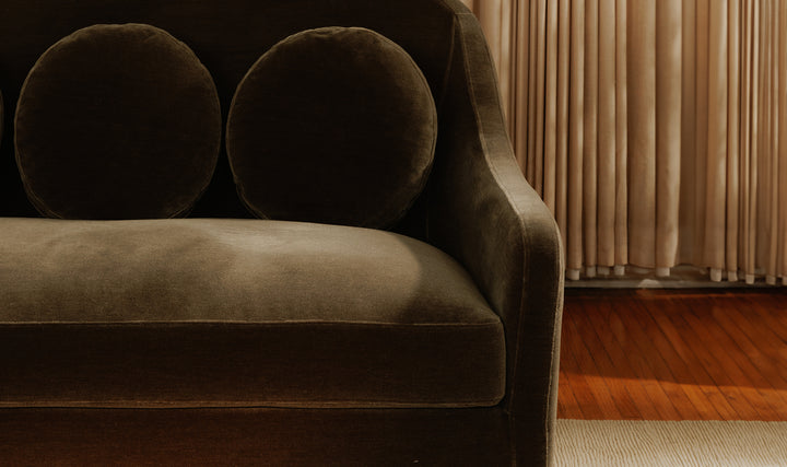 Rialto Sofa - Dark Green Faux Mohair