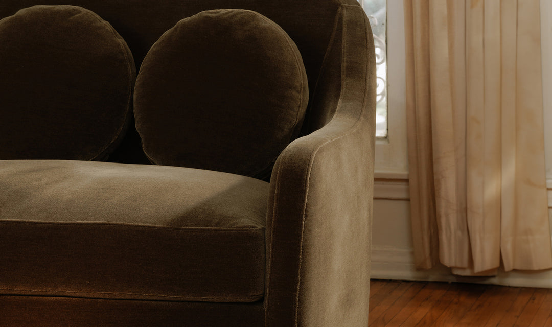 Rialto Sofa - Dark Green Faux Mohair