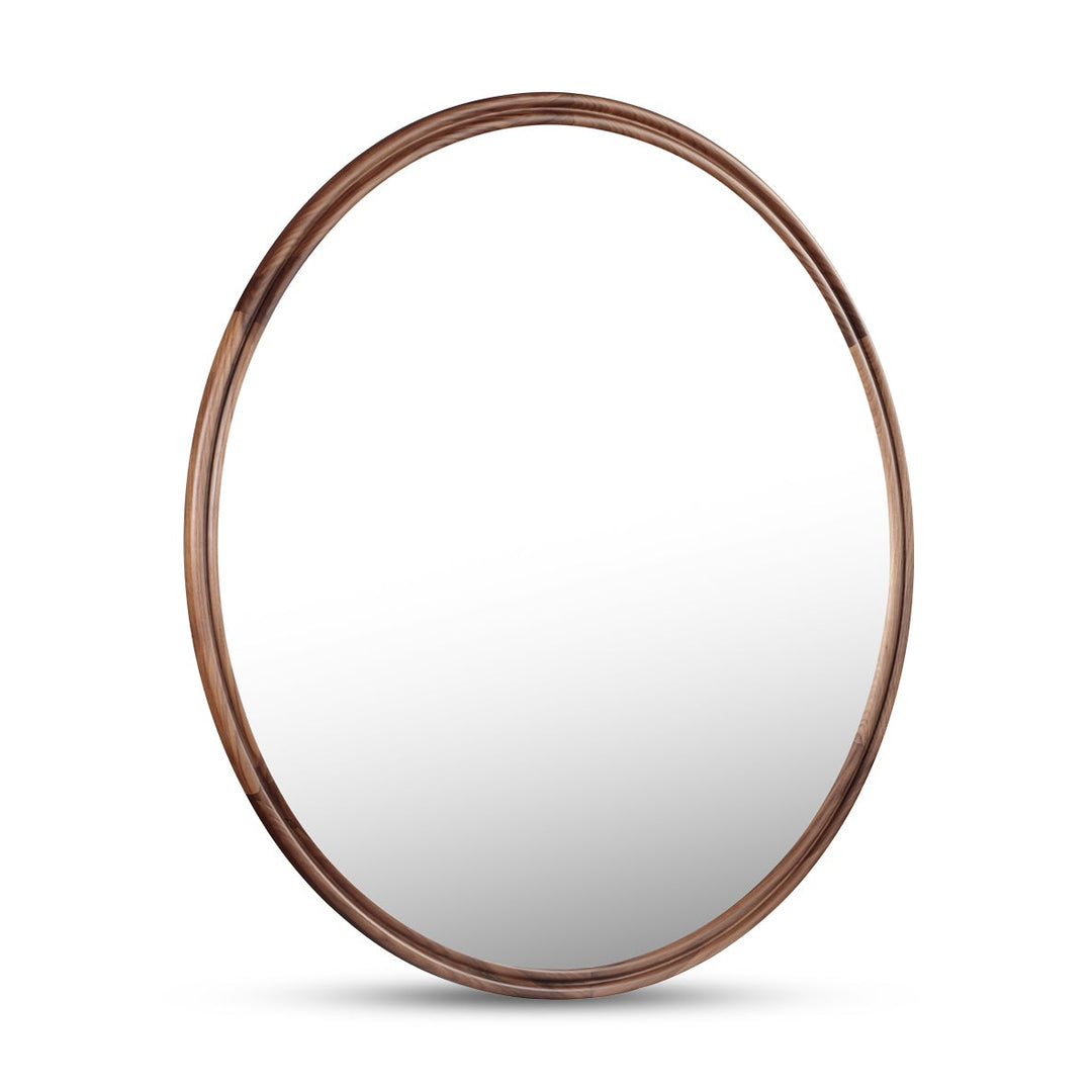 Alcott Round Mirror - Walnut