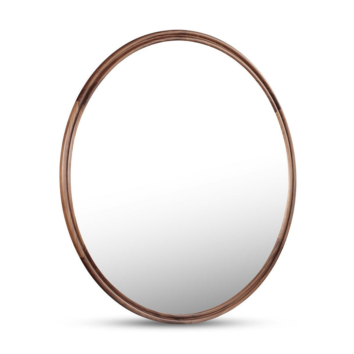Alcott Round Mirror - Walnut