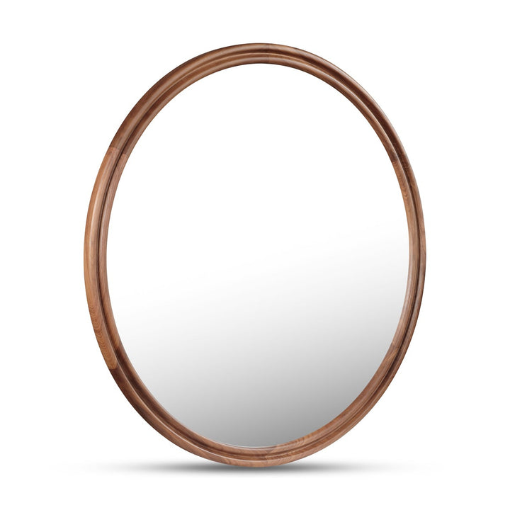Alcott Round Mirror - Walnut