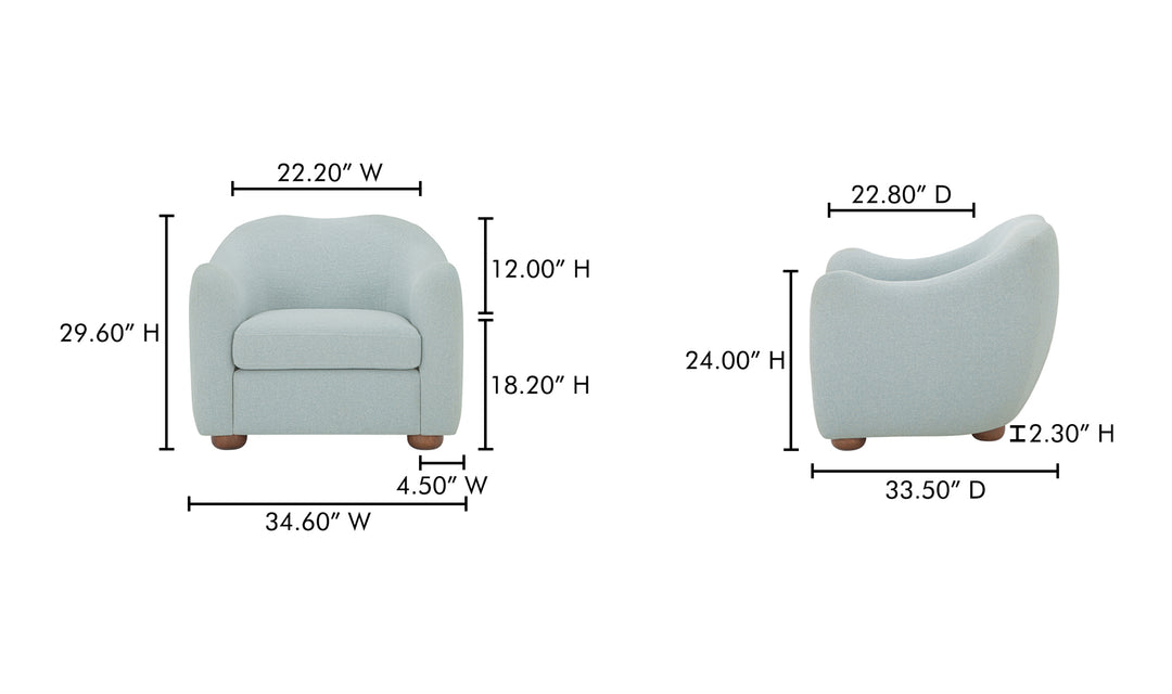 Bria Accent Chair - Light Blue