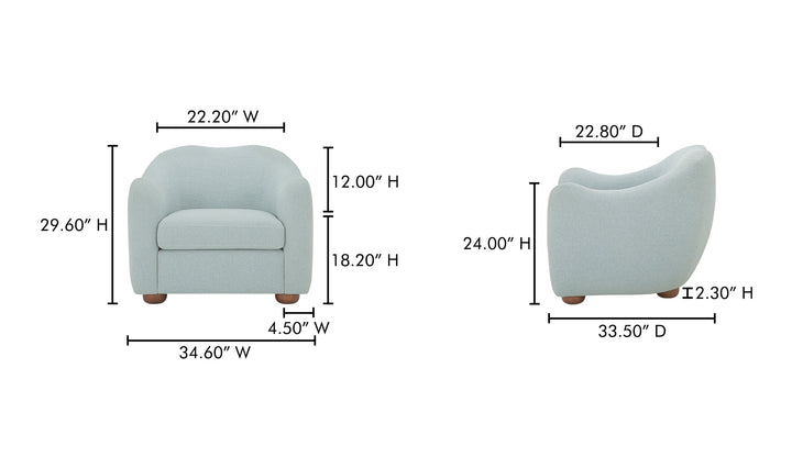 Bria Accent Chair - Light Blue