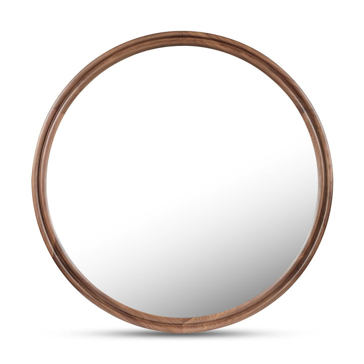 Alcott Round Mirror - Walnut