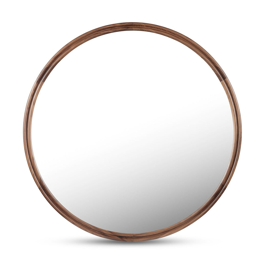 Alcott Round Mirror - Walnut