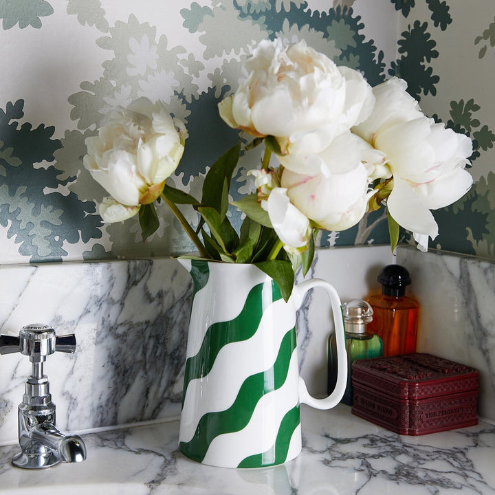 Green Scallop Porcelain Pitcher