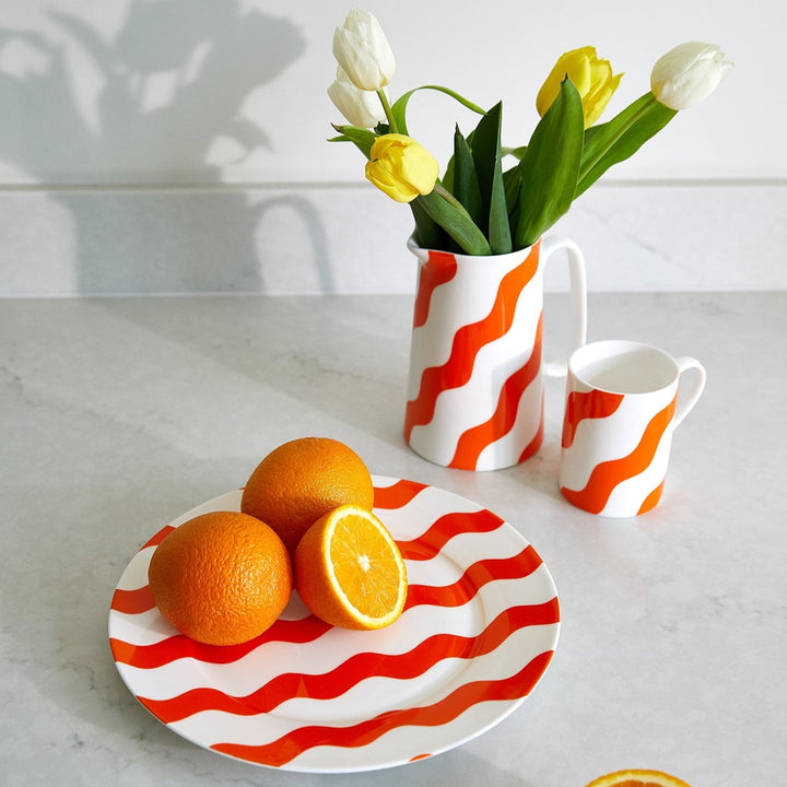 Orange Scallop Pitcher