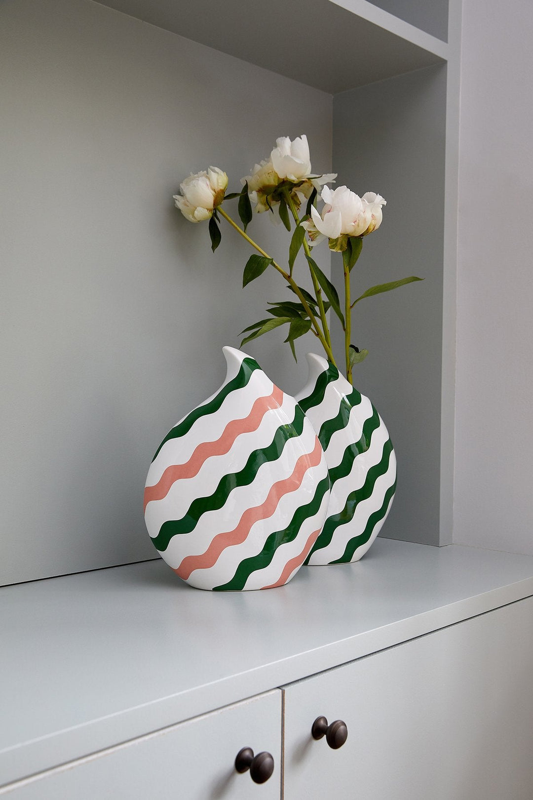 Green Scallop Teardrop Vase