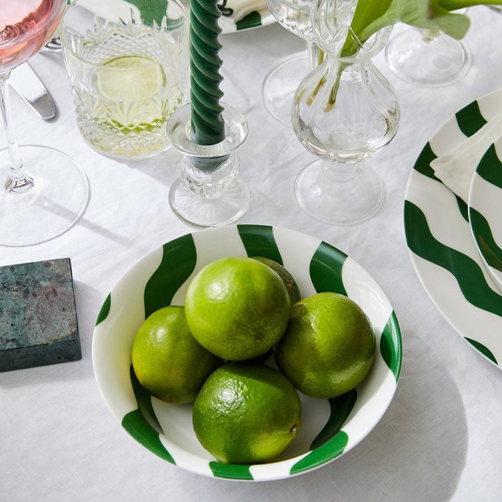 Green Scallop Bowls - Pair