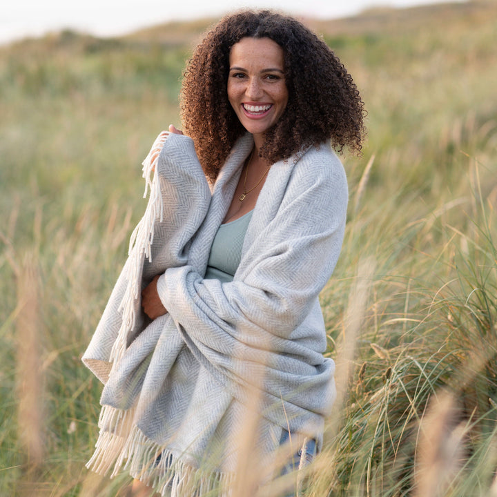 Grey Cashmere Merino Blanket