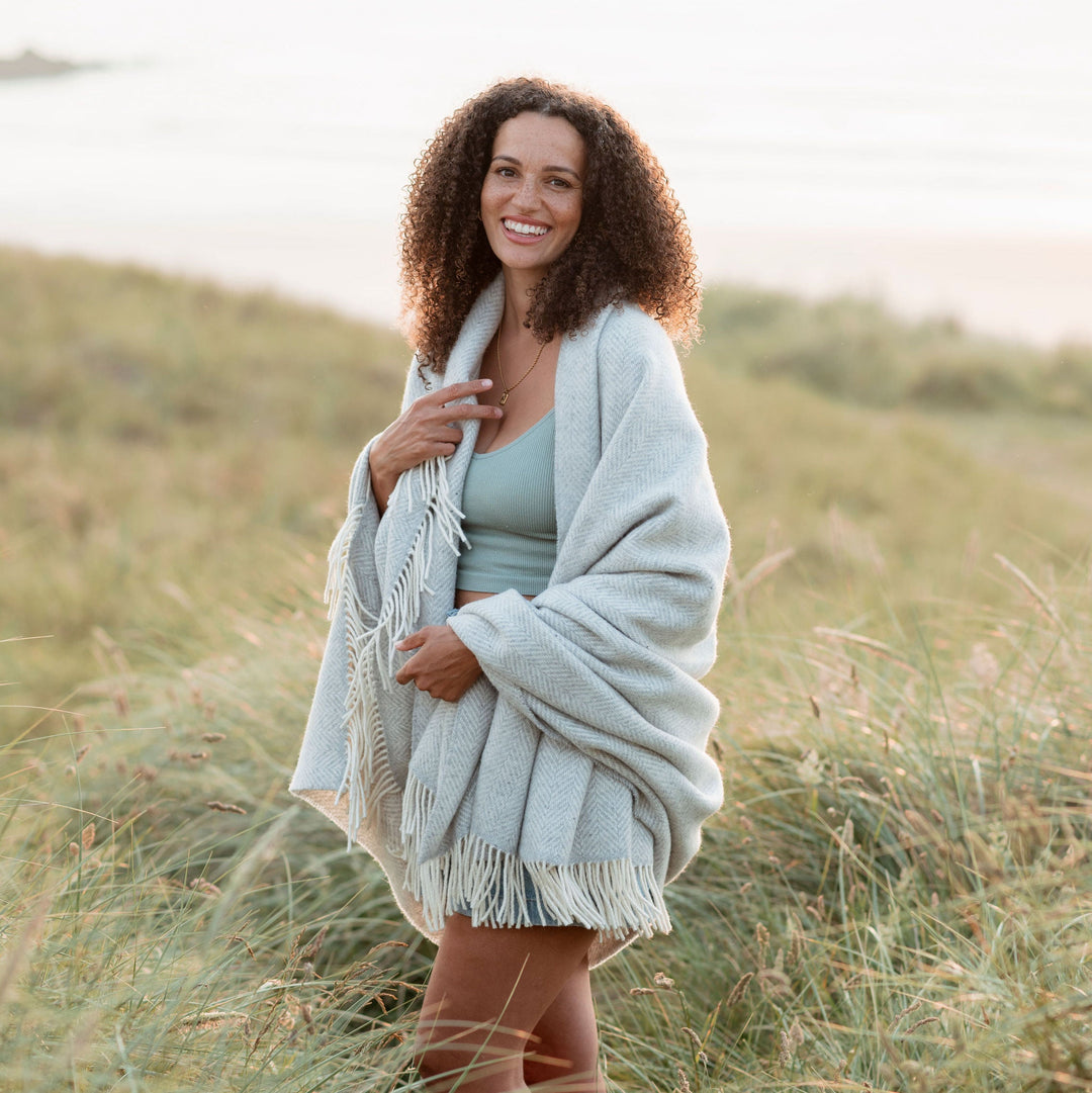 Grey Cashmere Merino Blanket