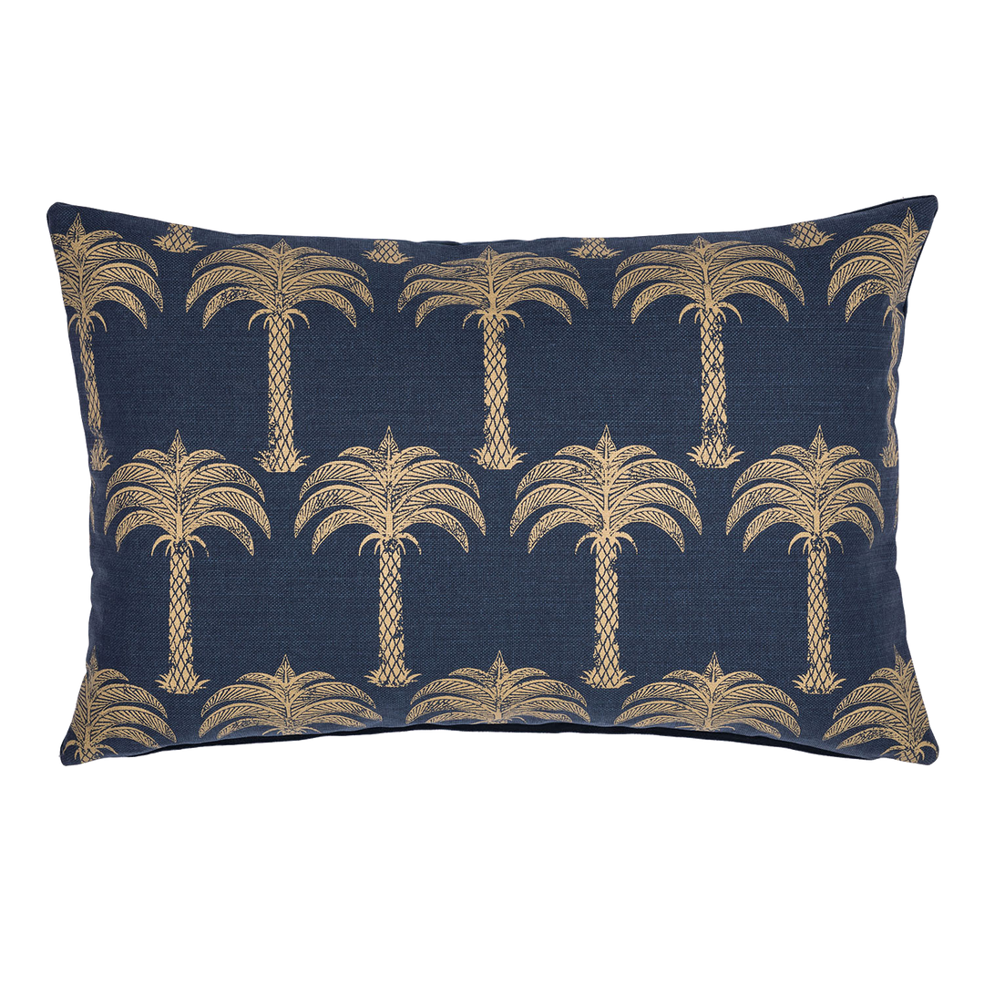 Marrakech Palm Midnight Blue Cushion