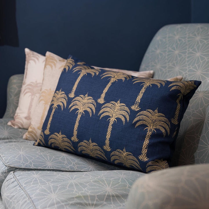 Marrakech Palm Midnight Blue Cushion