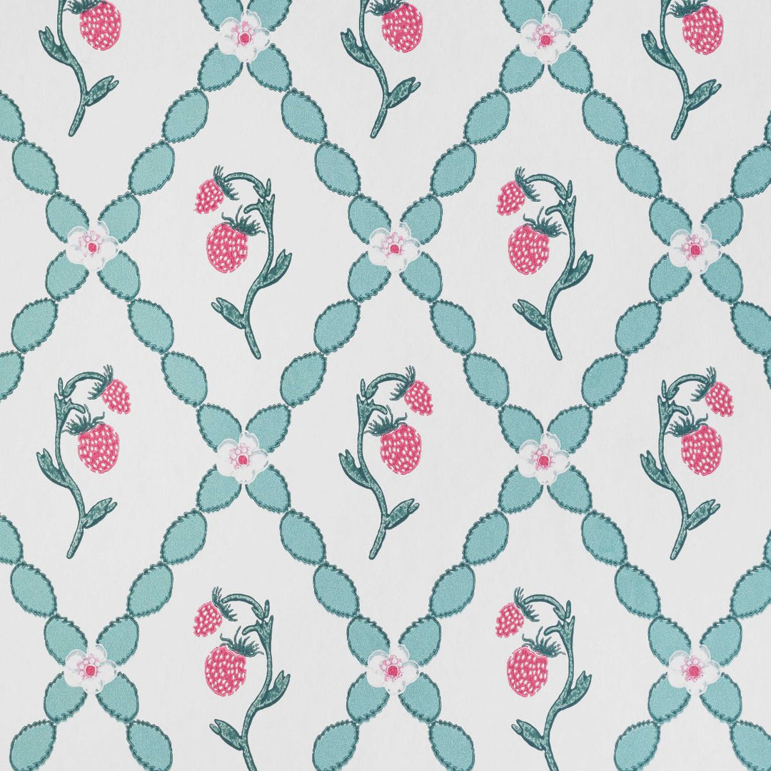 Wild Strawberry Trellis Wallpaper