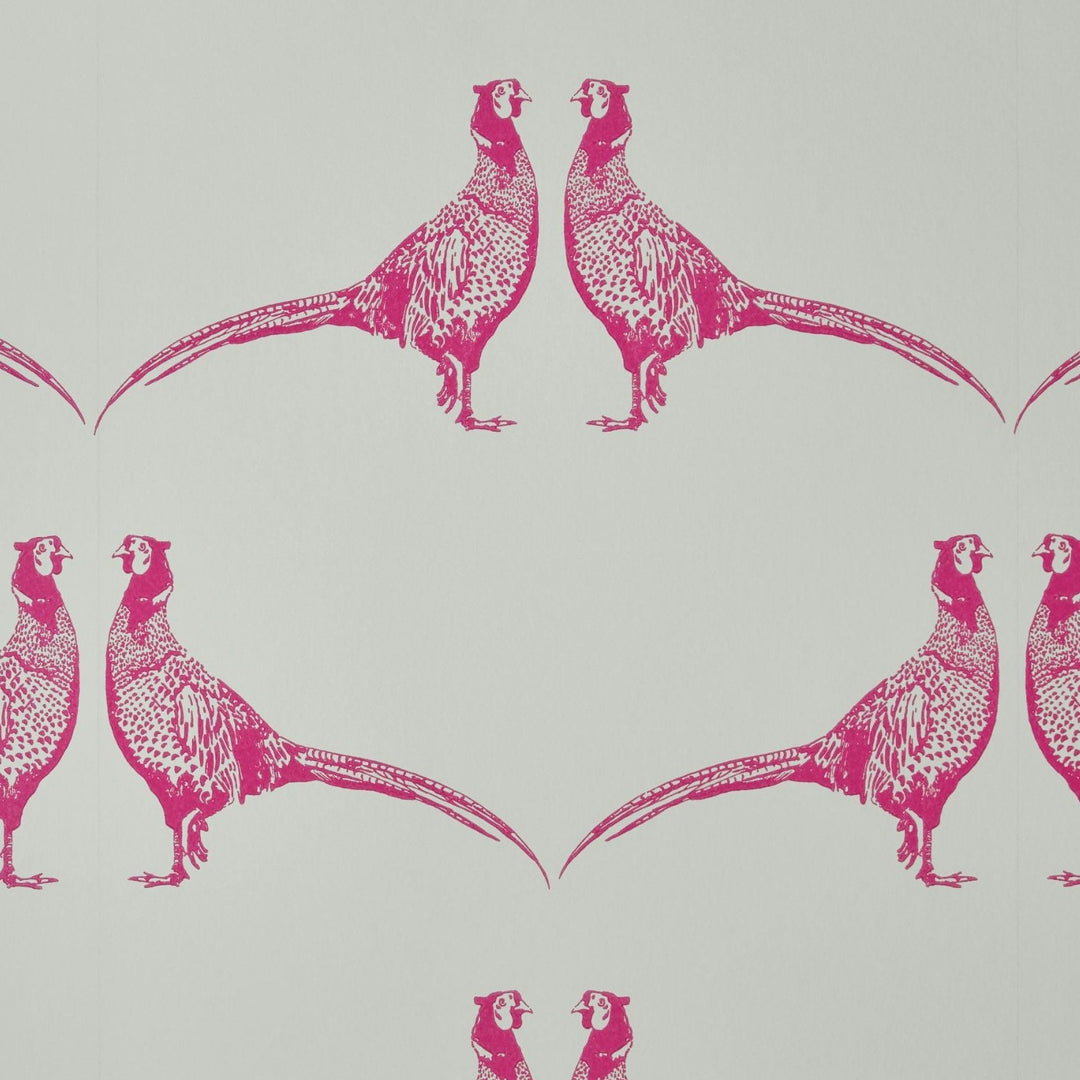 Barneby Gates Pheasant Wallpaper in Pink