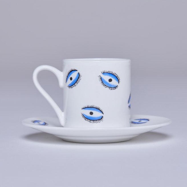 Evil Eye Espresso Cup & Saucer - Pair