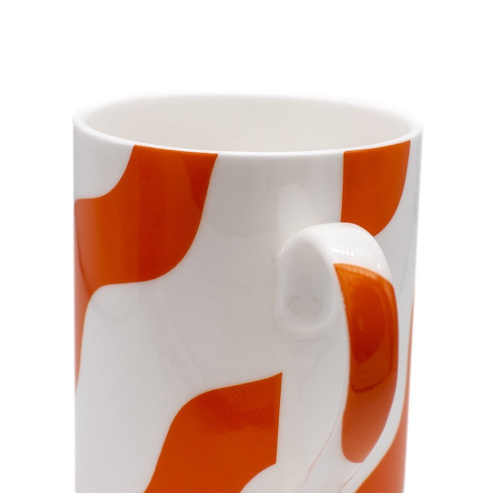Orange Scallop Mugs - Pair