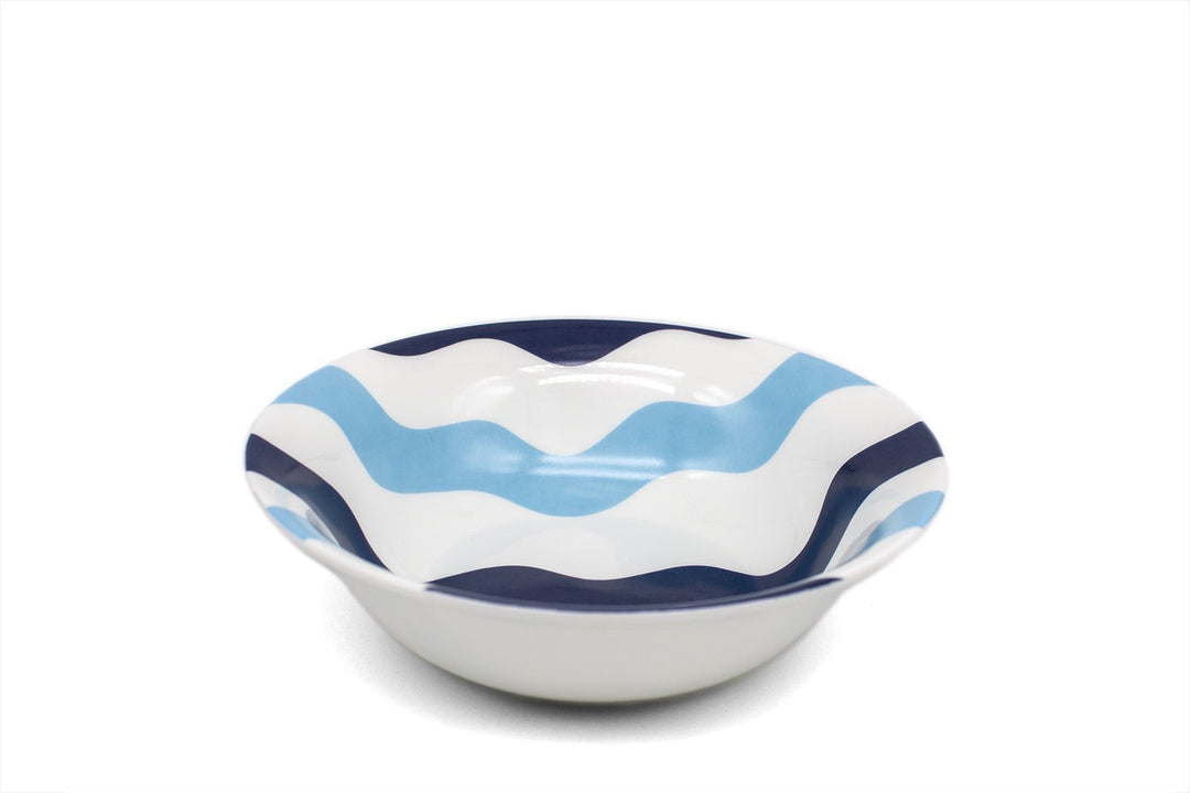 Mixed Blue Scallop Bowls - Pair