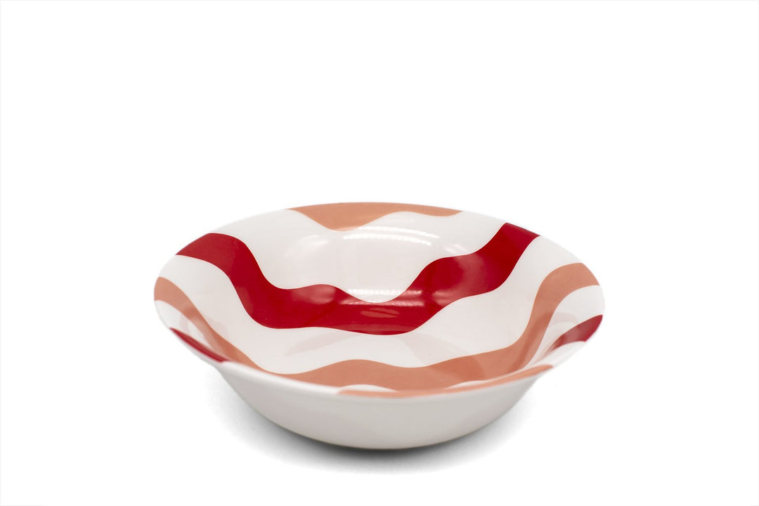 Pink & Red Scallop Bowls - Pair