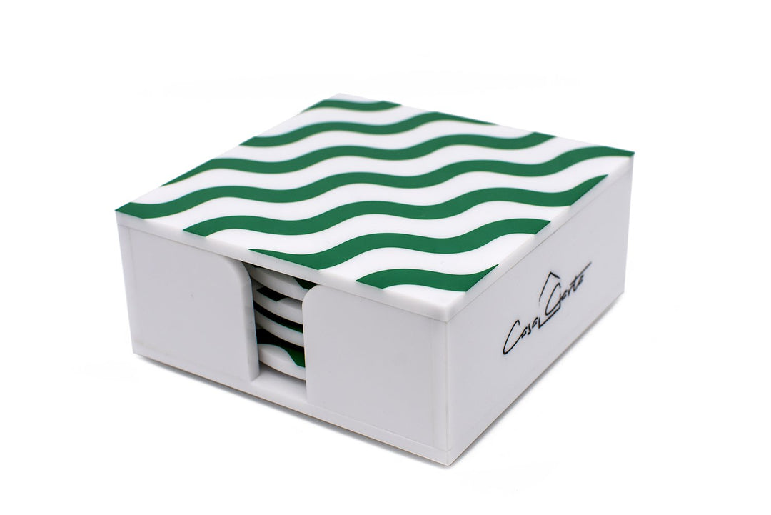 Green Scallop Acrylic Coasters