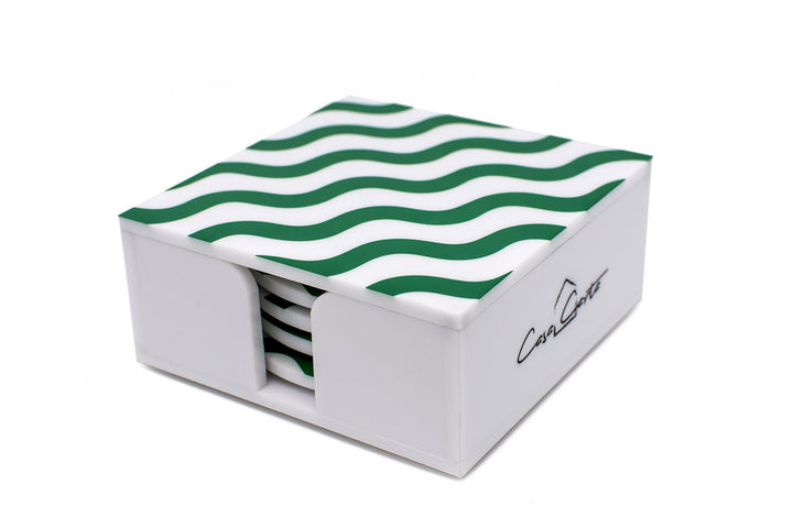 Green Scallop Acrylic Coasters