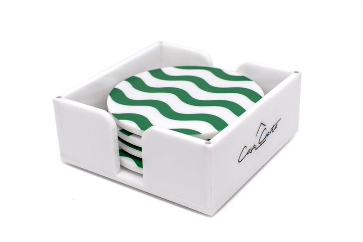 Green Scallop Acrylic Coasters