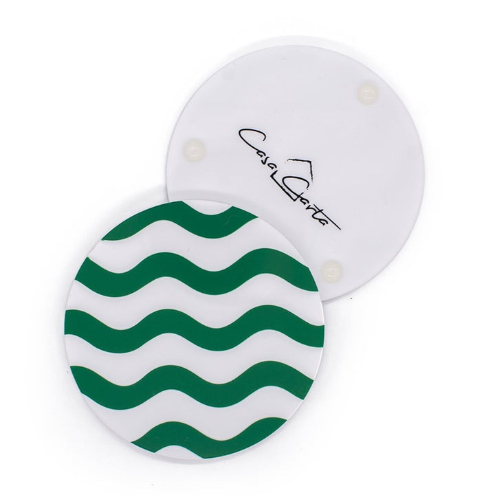 Green Scallop Acrylic Coasters