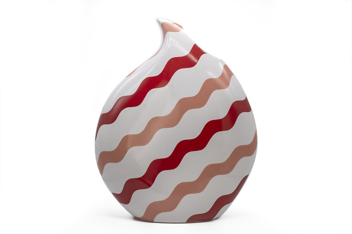 Pink & Red Scallop Teardrop Vase