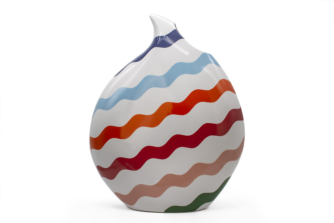 Multi-Coloured Scallop Teardrop Vase
