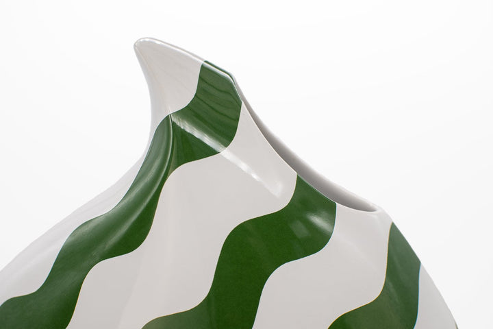 Green Scallop Teardrop Vase
