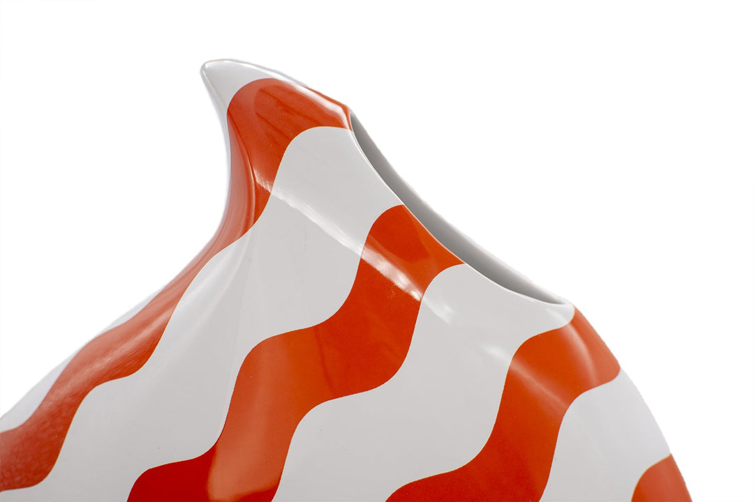 Orange Scallop Teardrop Vase