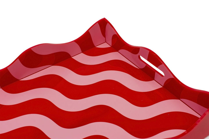 Pink & Red Scallop Tray