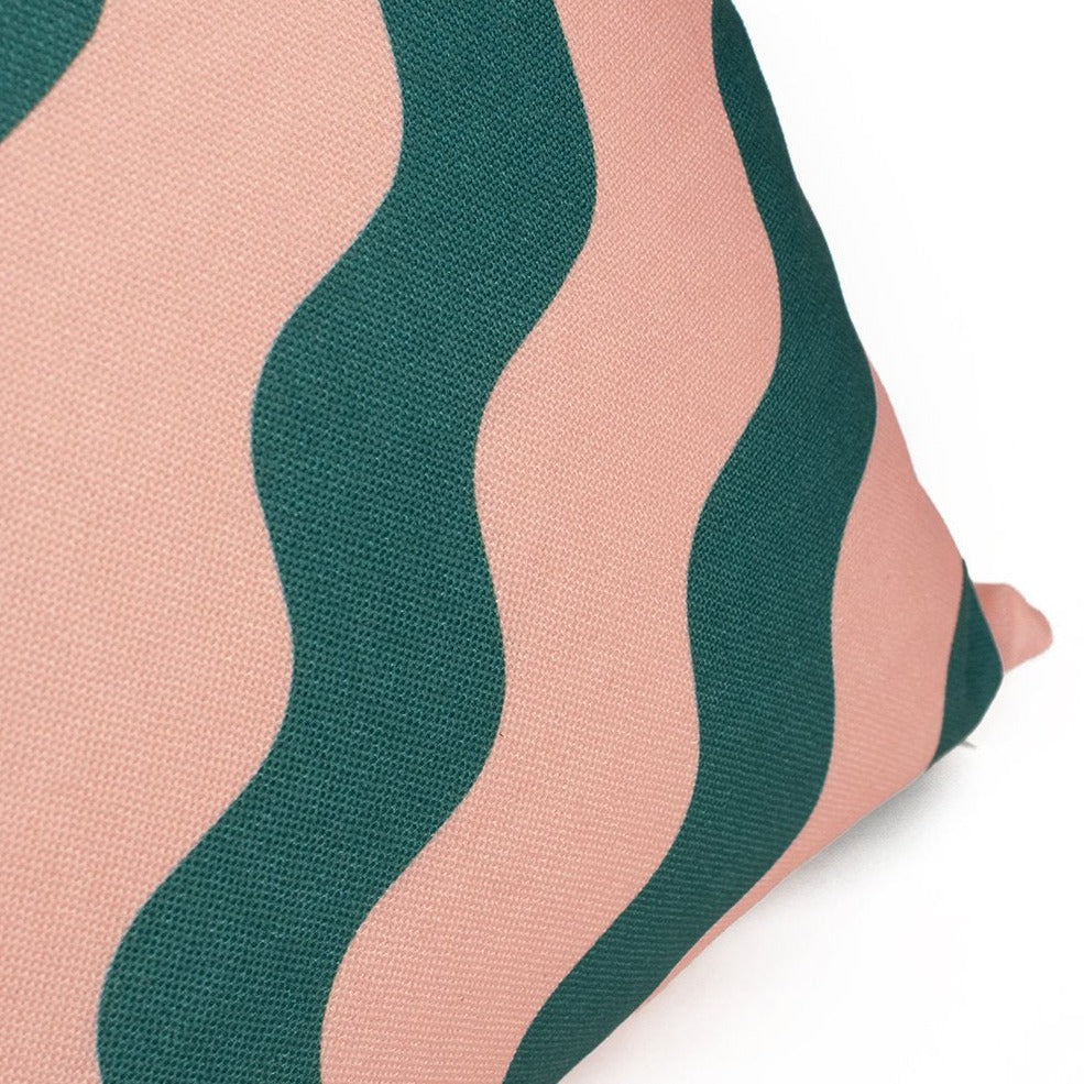 Pink & Green Scallop Cushion