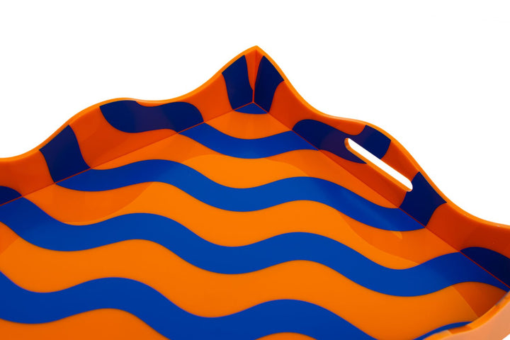 Orange & Blue Scallop Tray