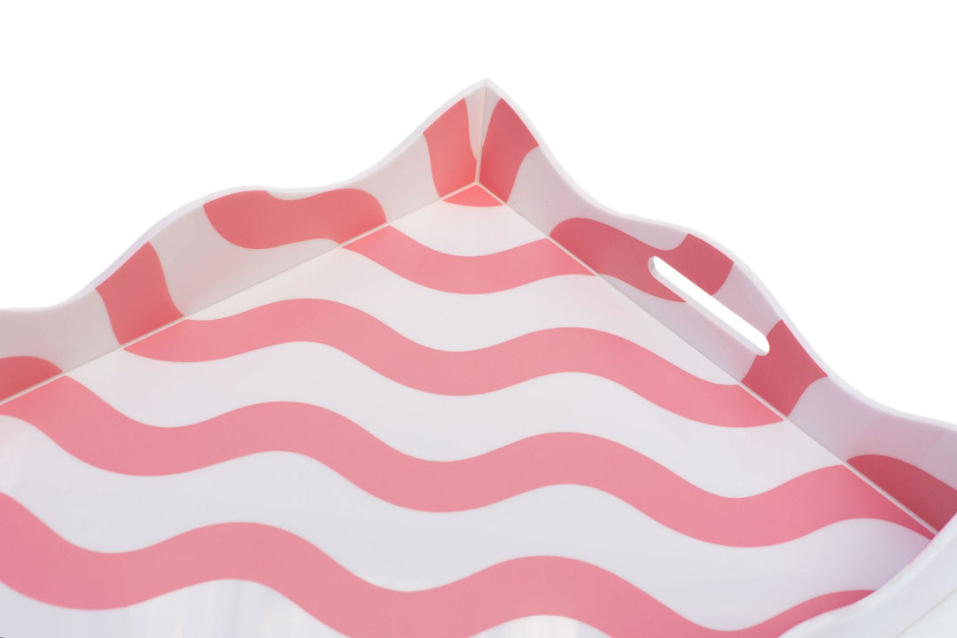 Pink & White Scallop Tray
