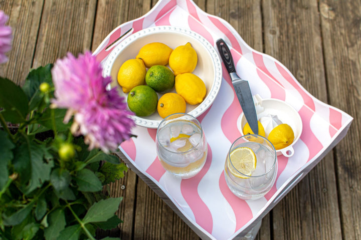 Pink & White Scallop Tray