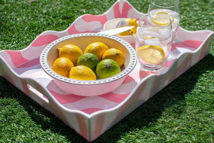 Pink & White Scallop Tray