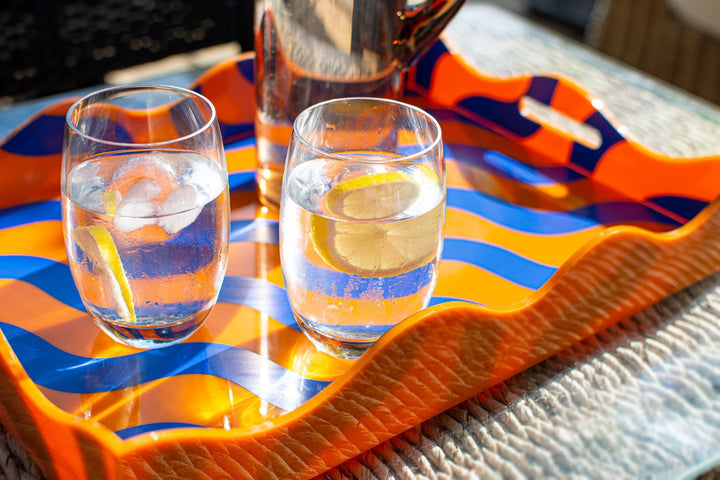 Orange & Blue Scallop Tray