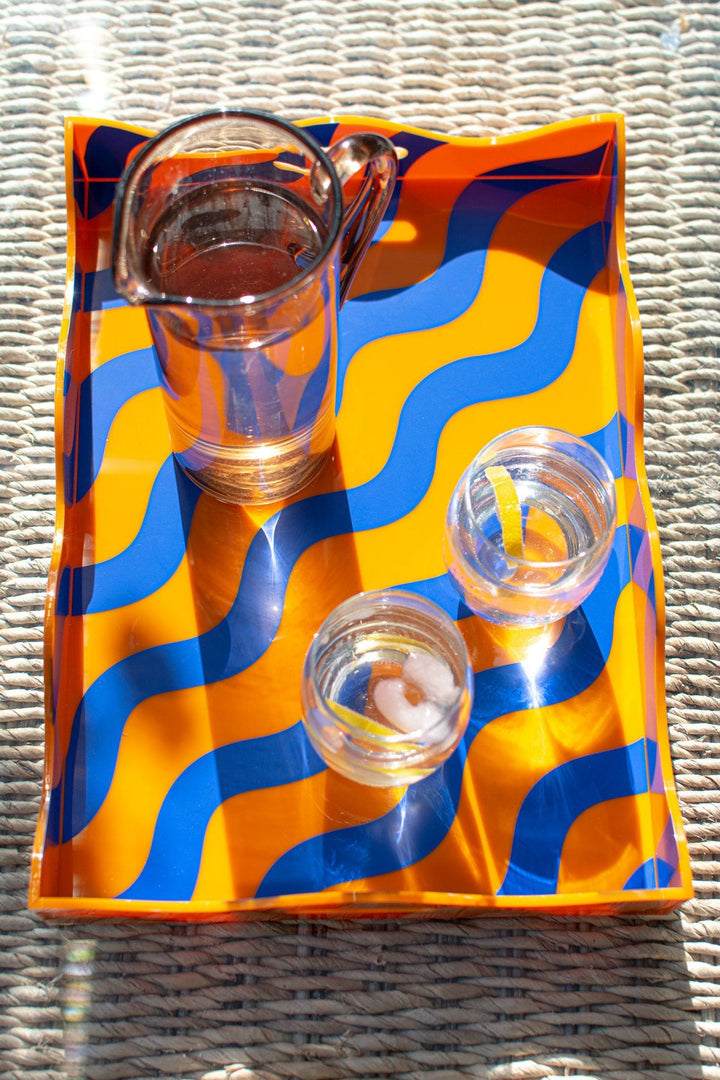 Orange & Blue Scallop Tray
