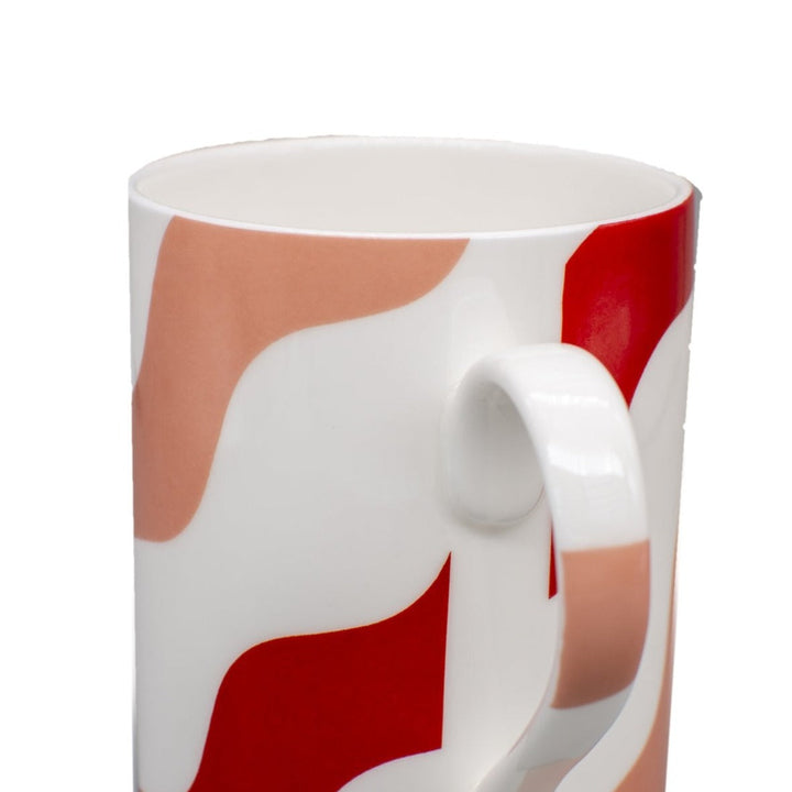 Pink & Red Scallop Mugs - Pair