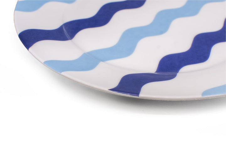 Mixed Blue Scallop Dinner Plates - Pair