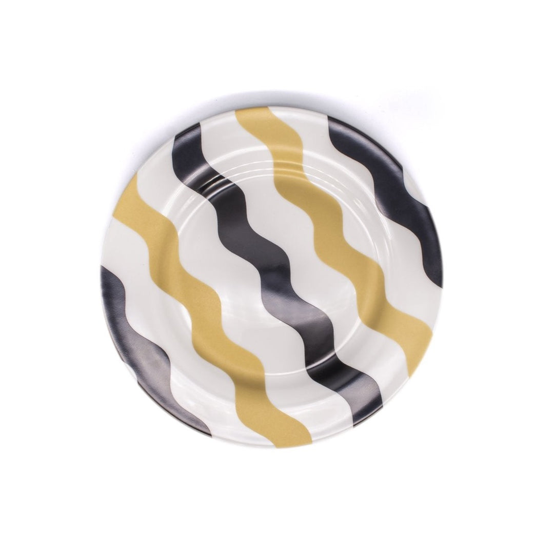 Black & Gold Scallop Side Plates - Pair