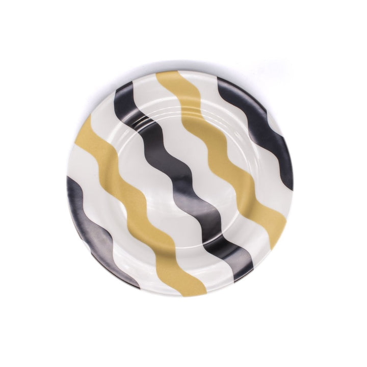 Black & Gold Scallop Side Plates - Pair