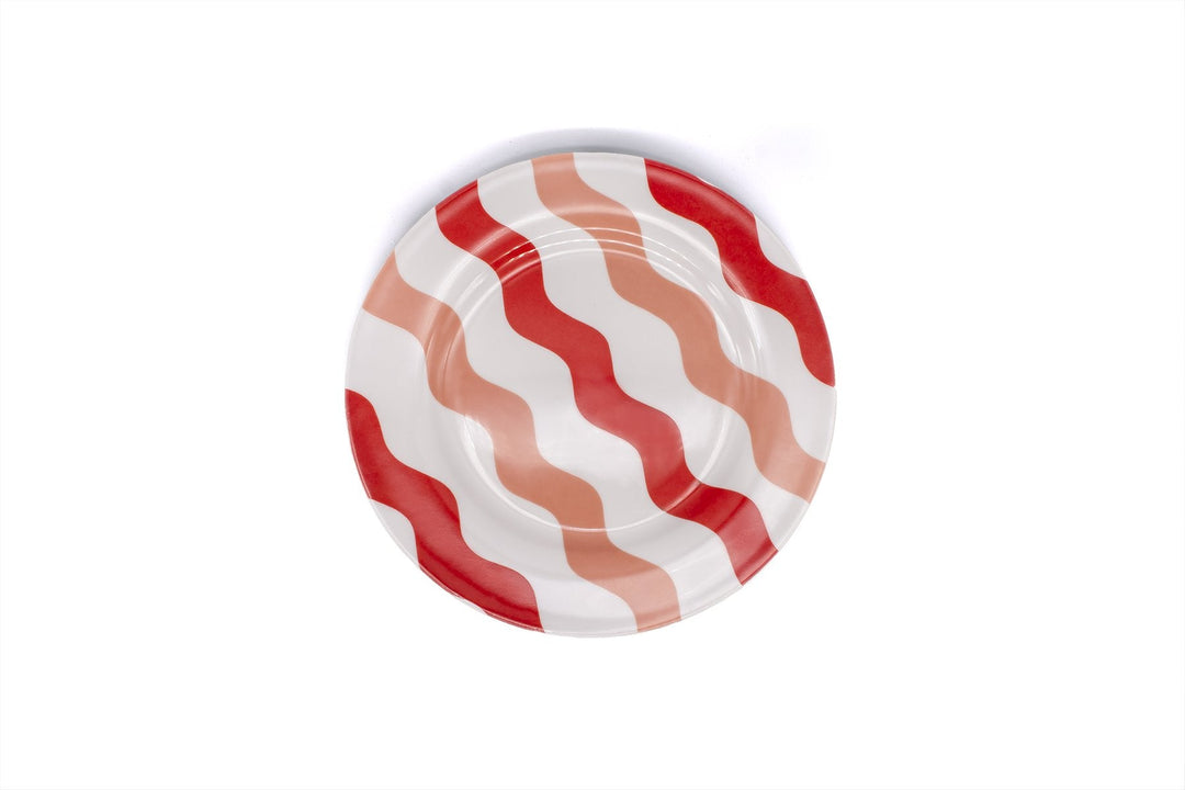Pink & Red Scallop Side Plates - Pair