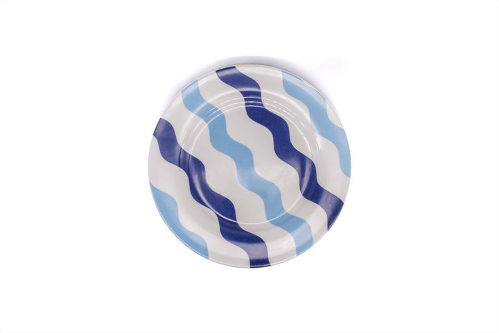 Mixed Blue Scallop Side Plates - Pair